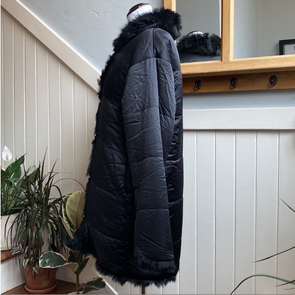 Ralph Lauren Black Label Shearling Lined Silk Parka in Black - Picture 4 of 16